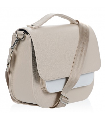 Bézs crossbody kézitáska nyomtatással