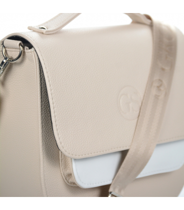 Béžová crossbody kabelka s potiskem