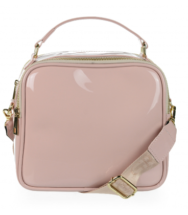 Béžová crossbody kabelka s potiskem