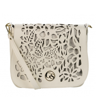 Béžová crossbody kabelka s potiskem