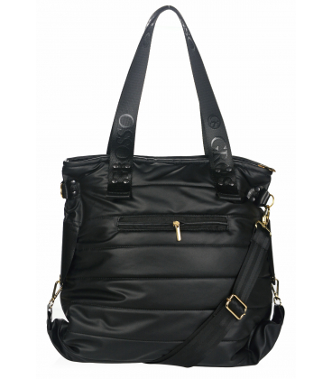 Černá elegantní kabelka s V-vzorem