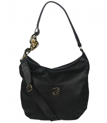 Černá elegantní kabelka s V-vzorem