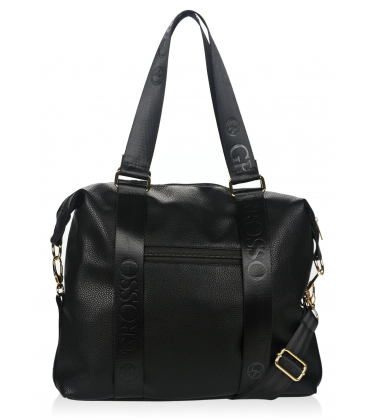 Fekete elegáns kézitáska V-mintával