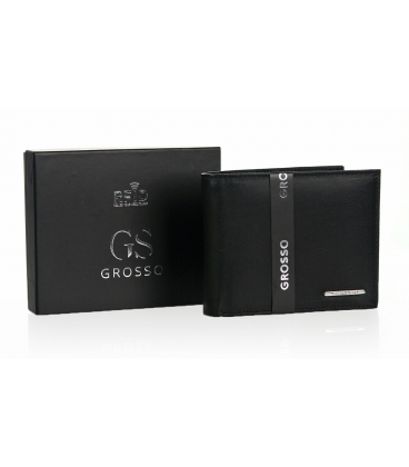 Pánska kožená čierna peňaženka GROSSO TM-34-033