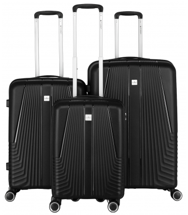 Fekete bőrönd szett PTN PP-09-SET3