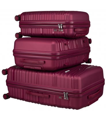 Bordó bőrönd szett 3w1 PTN WA06-SET3 Bor