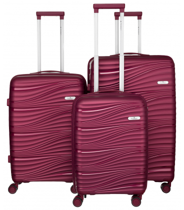 Bordó bőrönd szett 3w1 PTN WA06-SET3 Bor